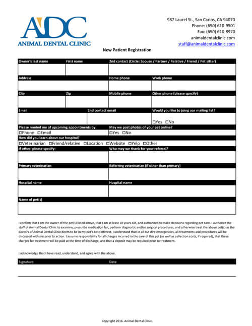ADC Client and Patient Registration Form